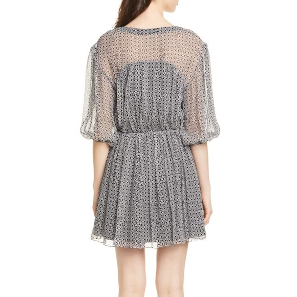 NWT $378 Joie Andora Geo Print Silk Chiffon Dress - Picture 2 of 7